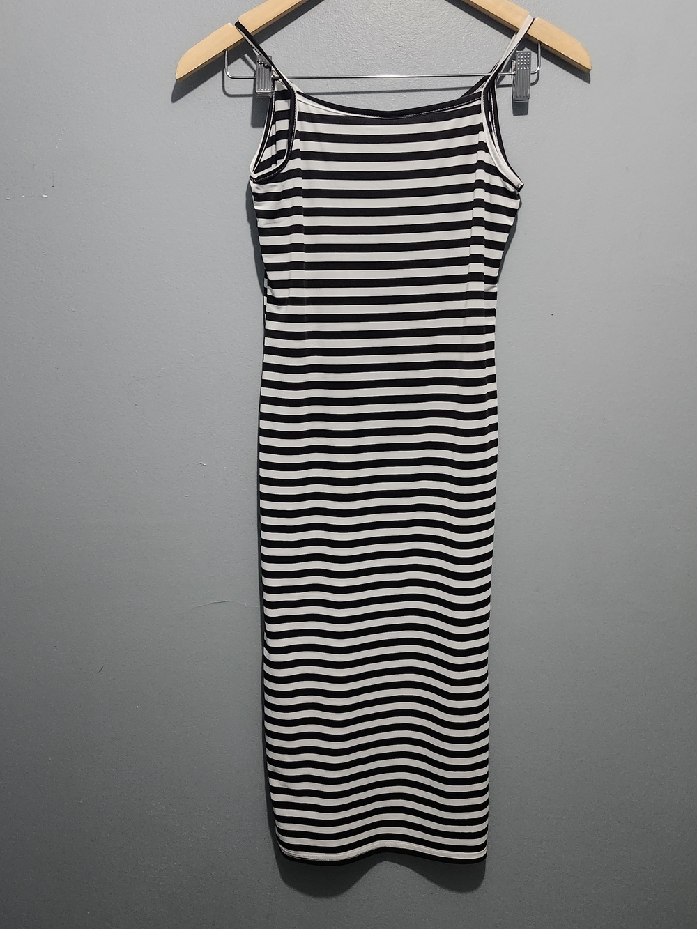 SHEIN Black and White Striped Tank Midi Dress